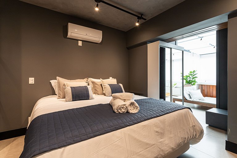 Lindo apê com Jacuzzi e cama King | Itaim Bibi