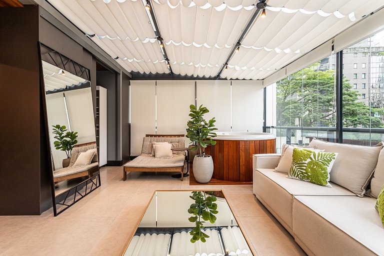 Lindo apê com Jacuzzi e cama King | Itaim Bibi