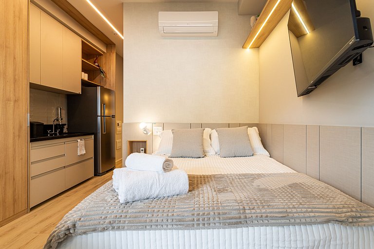 Studio Moderno e Aconchegante 27m | Campo Belo