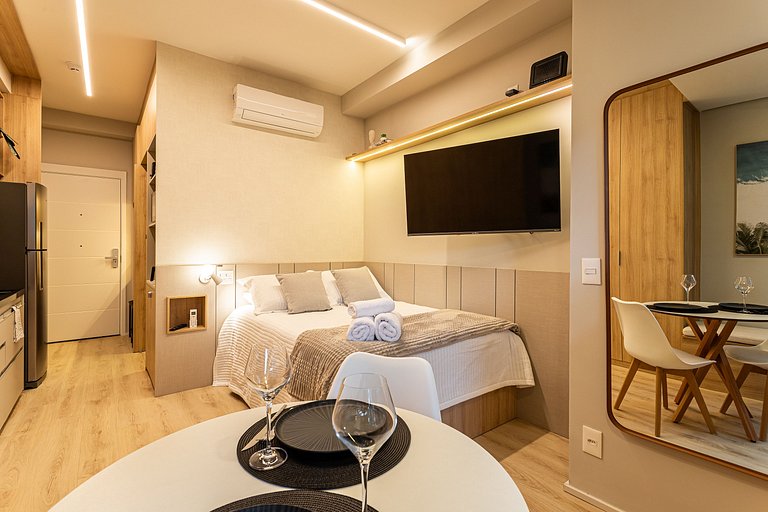 Studio Moderno e Aconchegante 27m | Campo Belo