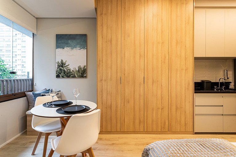 Studio Moderno e Aconchegante 27m | Campo Belo