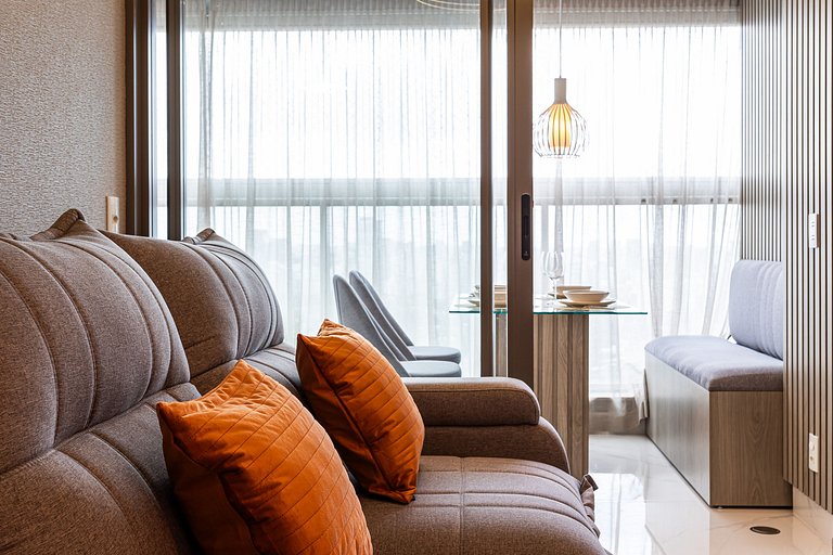 Apê Moderno | 2 dorms c/ varanda | 26° andar