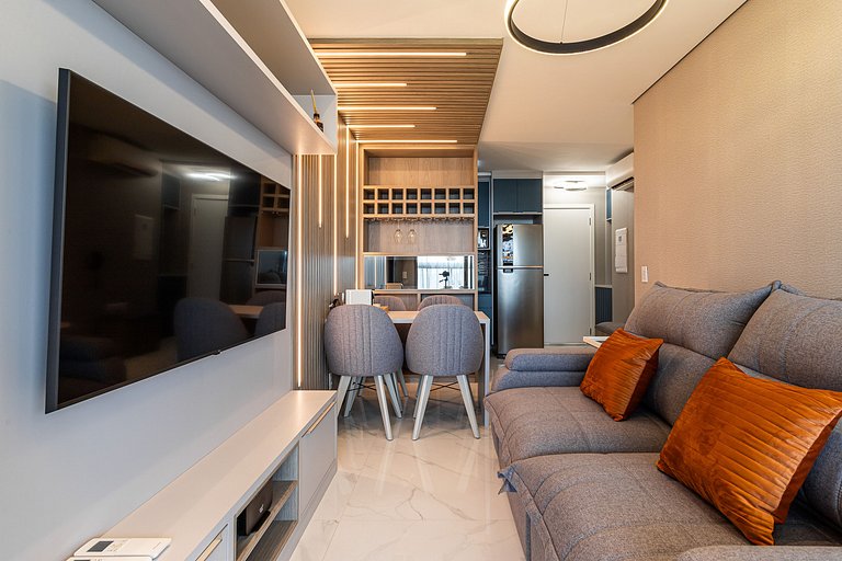 Apê Moderno | 2 dorms c/ varanda | 26° andar