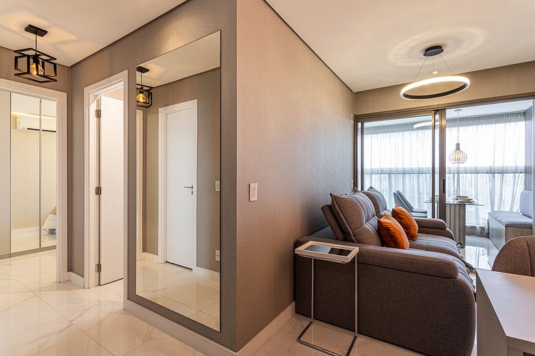 Apê Moderno | 2 dorms c/ varanda | 26° andar