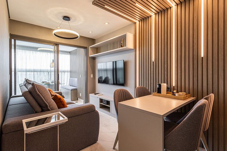 Apê Moderno | 2 dorms c/ varanda | 26° andar