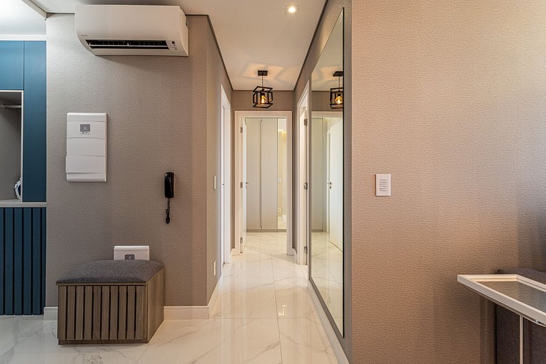 Apê Moderno | 2 dorms c/ varanda | 26° andar