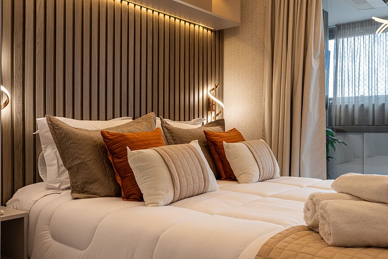 Apê Moderno | 2 dorms c/ varanda | 26° andar